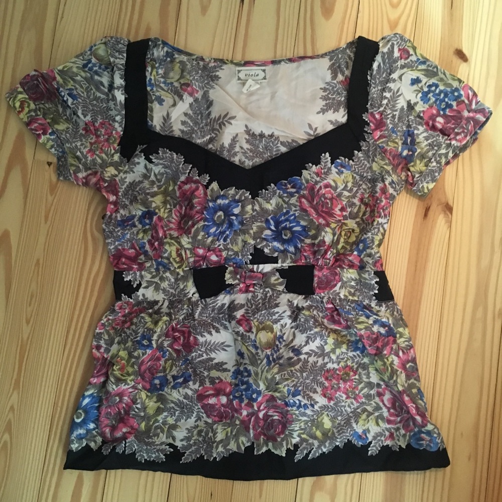Silk Anthropologie blouse top by Viola